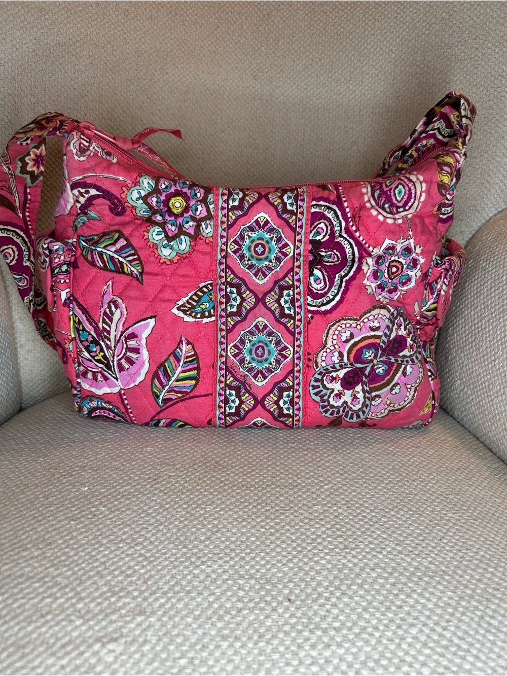 Vera Bradley On the Go call me coral pattern crossbody with matching wallet - Picture 3 of 10